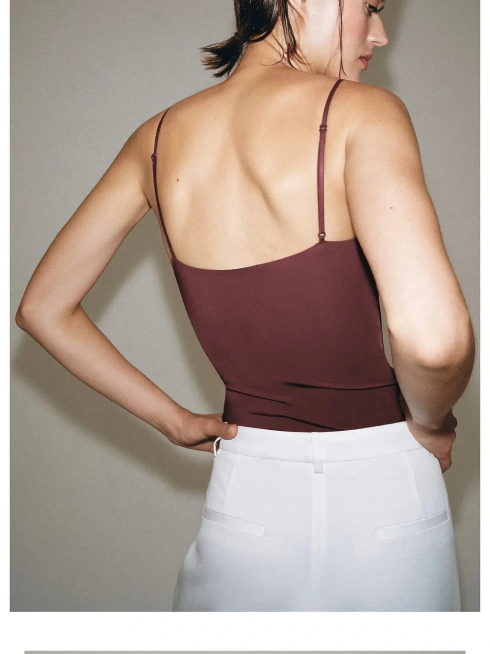 Zara Brown Spaghetti-Strap Tank Top